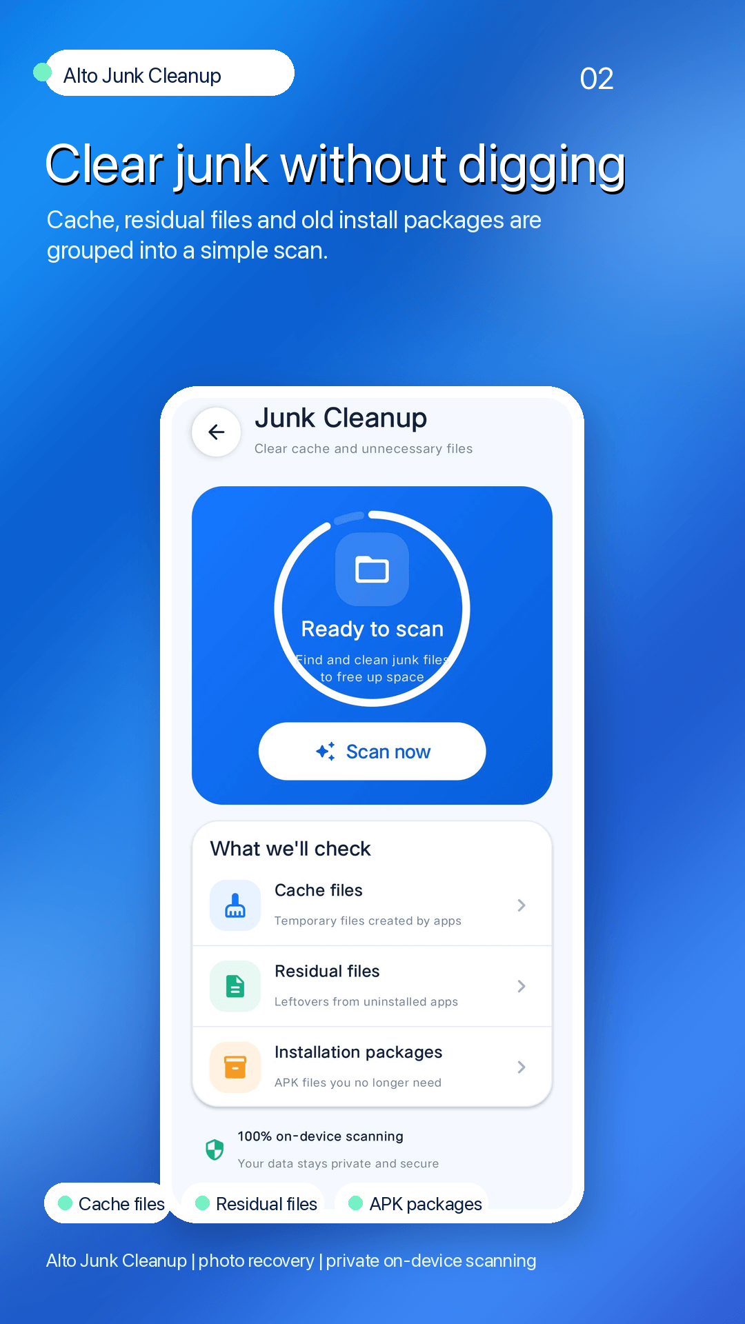 Clear junk without digging
