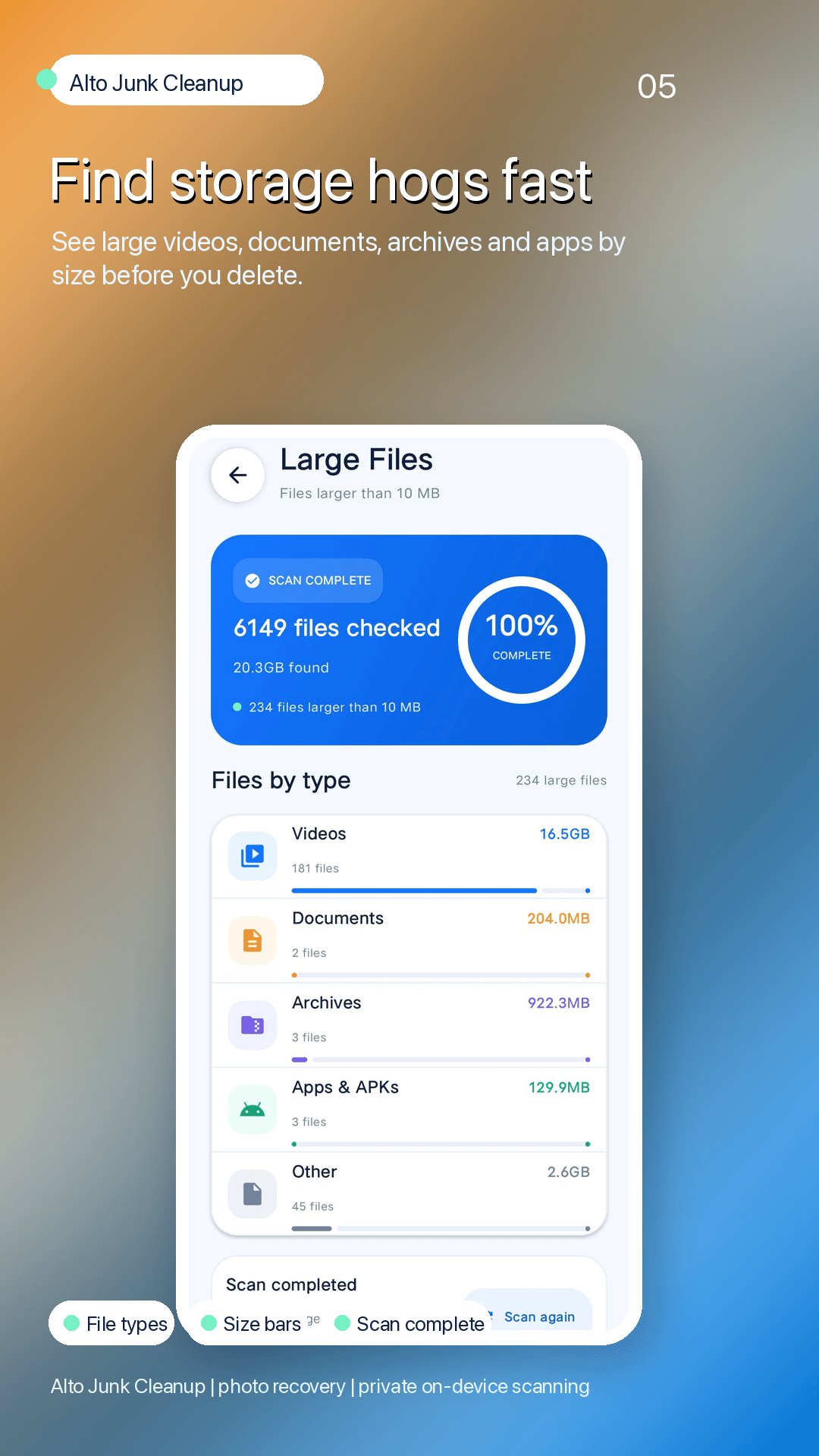 Find storage hogs fast