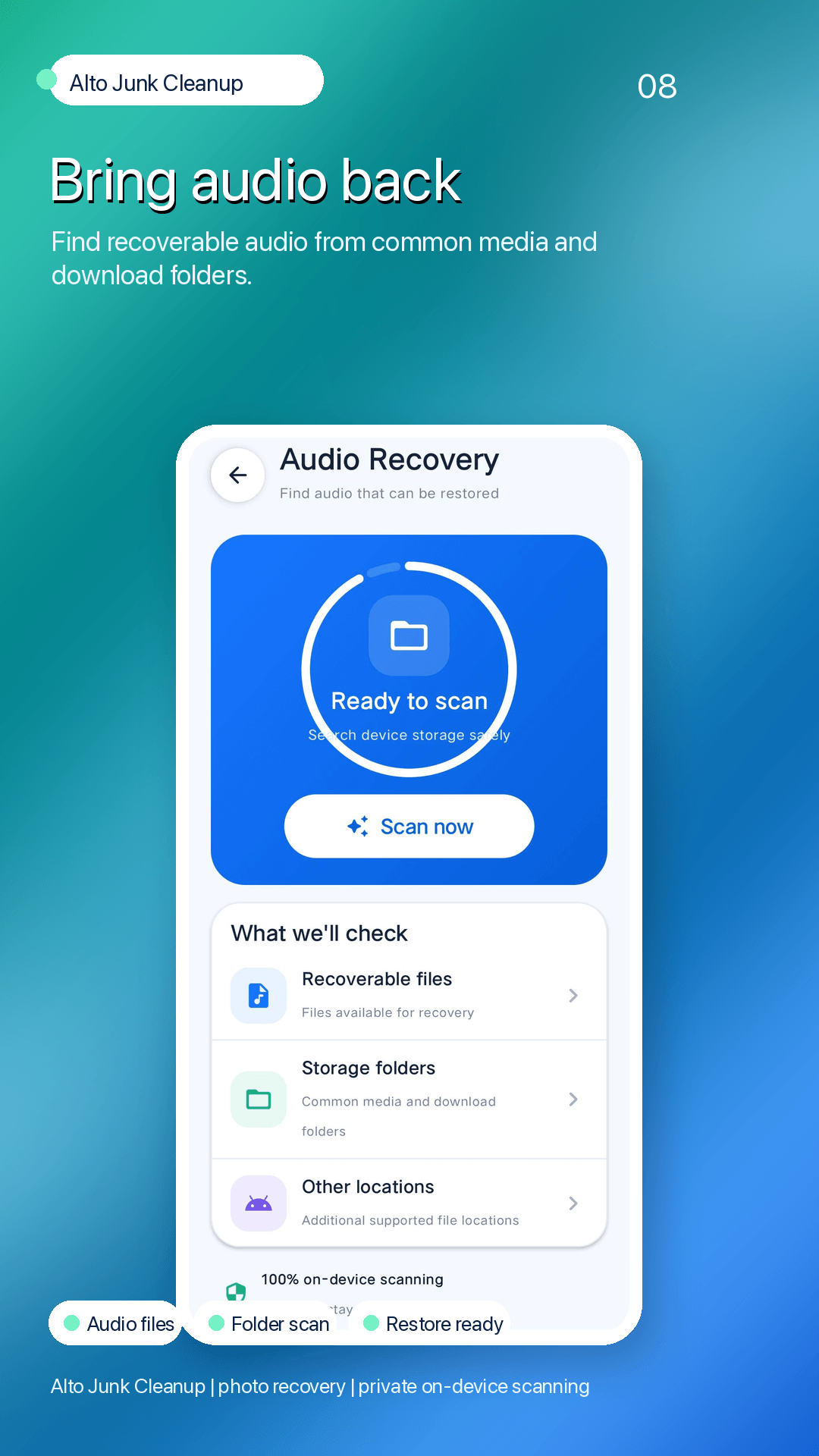 Bring audio back